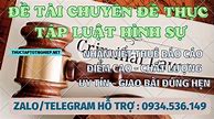 Đề Tài Thực Tập Chuyên Ngành Luật Hình Sự